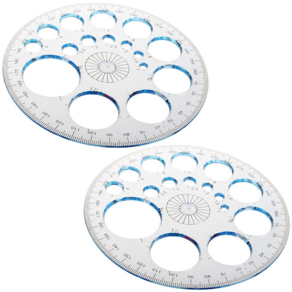Modèle de mesure d'angle de 360 degrés, 2 pièces, règle de mesure d'angle, rapporteur de cercle complet, dessin multifonctionnel pour étudiant