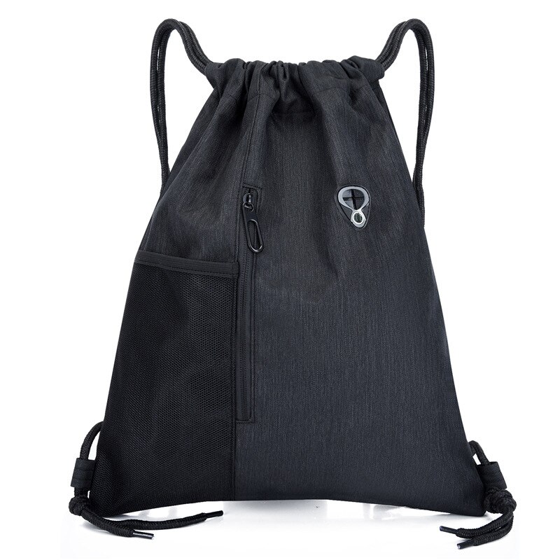 YIXIAO Outdoor Waterproof Training Sports Backpacks Fitness Drawstring Storage Casual Rucksacks Gym Bag Knapsack SJ0161: Black