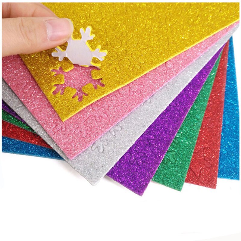 Fiocchi di neve di natale stelle giocattoli artigianali bambini creativi fai da te Glitter stelle fiocchi di neve paillettes carta spugnosa materiale manuale giocattoli
