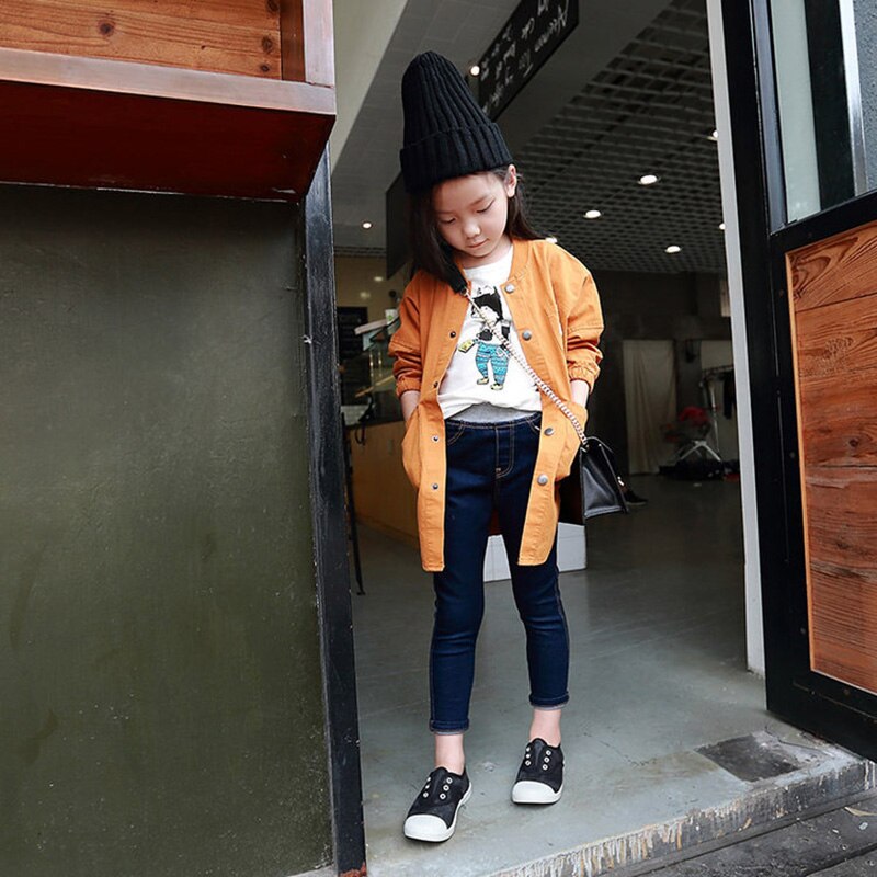 Girls Slim Jeans Autumn Denim Pants For Children Trausers Teenagers Girl Skinny Jeans Kids Teenage School Clothes