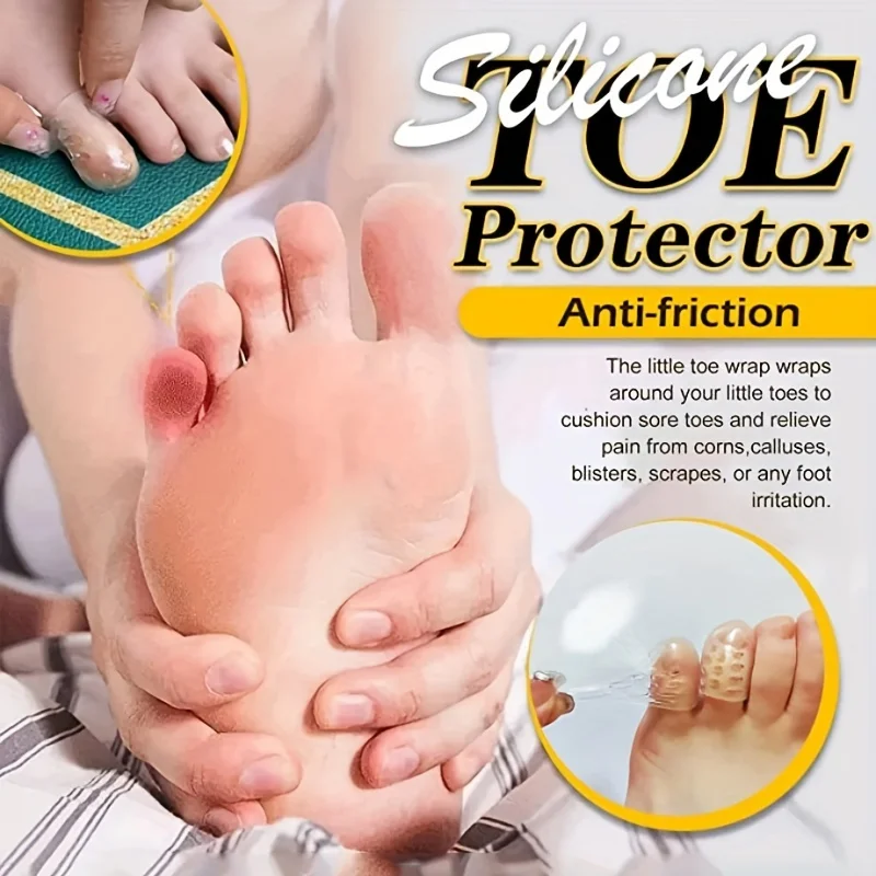 Embout de doigt en Silicone, 10 pièces, couverture de protection, manchon de pouce, ampoules de maïs, soulagement de la douleur, Tube d'orteil, Correction d'oignon, soins des pieds