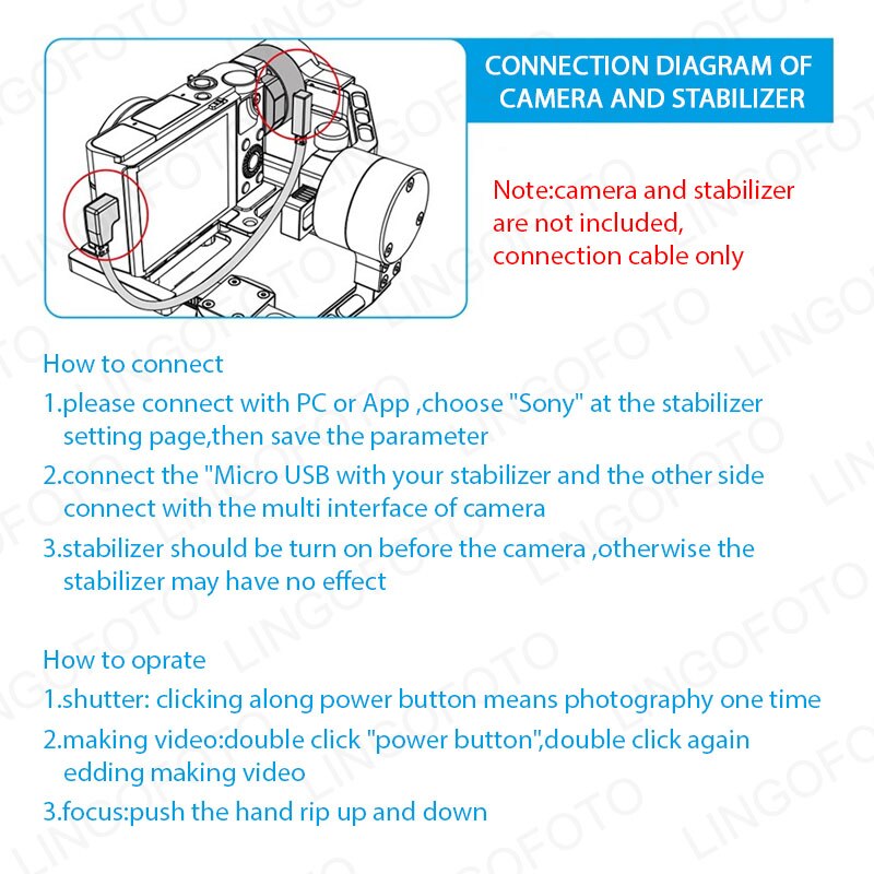 4 Types Zhiyun Control Cable Stabilizer And Camera PVC Control Cable For Zhiyun And For Sony