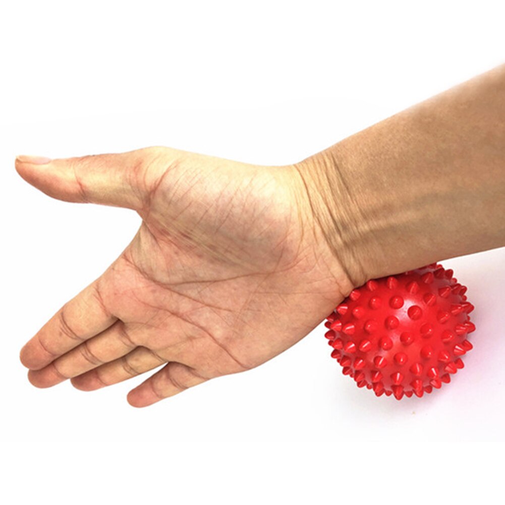 6.5cm pvc spiky massage bold trigger point sport fitness hånd fod smertelindring plantar fasciitis reliever pindsvin: Rød