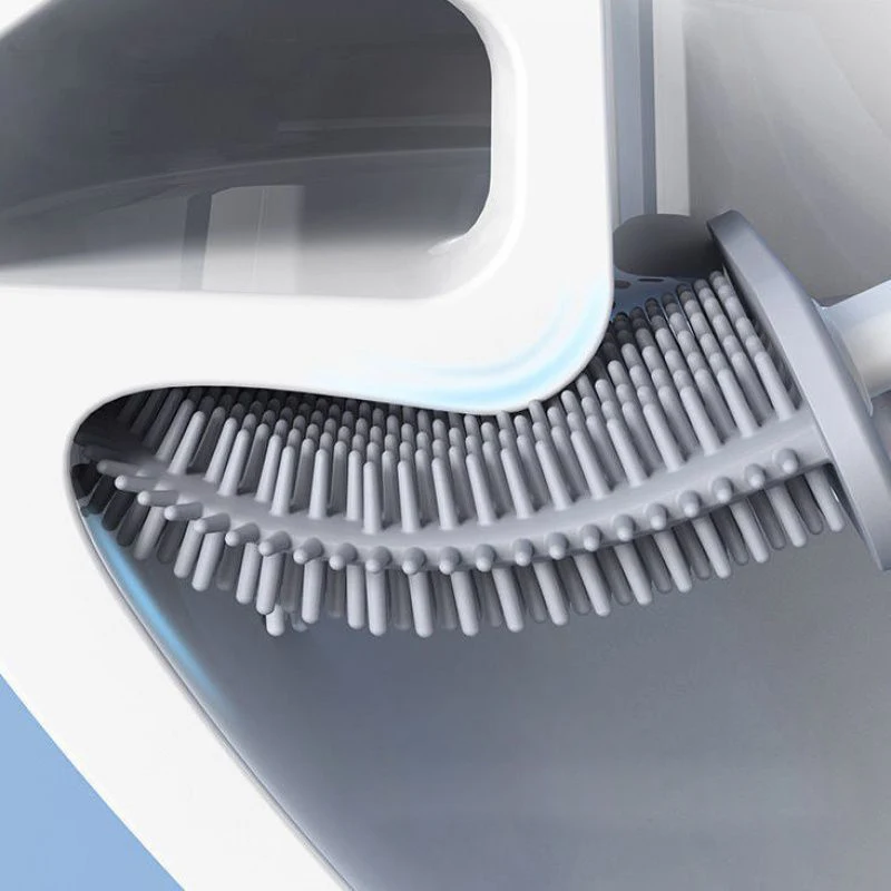Xiaomi Mijia Toilet Cleaning Brush Flat Head Flexible Soft Bristles Brush With Holder Toilet Brush Silicone Cleaner Toilet