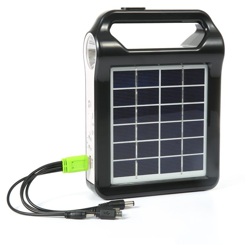 Portable 5V Rechargeable Solar Panel Power Storage Generator System USB Charger With Lamp Lighting Home Solar Energy System Kit: 2400mah panel