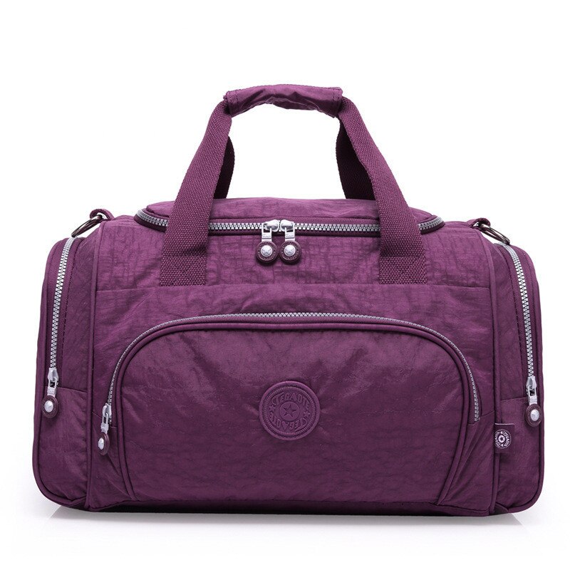 Bolsos de viaje de para hombre, bolsos de lona de viaje para mujer de gran capacidad, bolso de viaje de nailon para hombre, bolsa de viaje plegable: purple