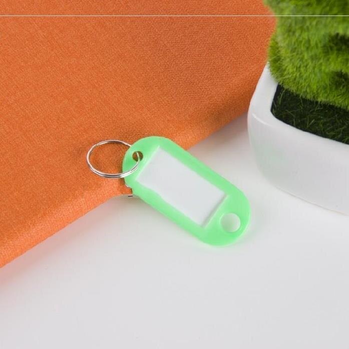 Diysomes 30 stk farverige plastik nøgleringe sprog id tags labels nøgleringe navne tags med split ring til bagage bagage tag: Lyserød