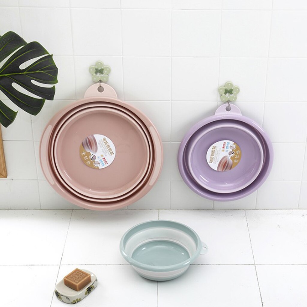 Lavamanos plegable de plástico, cubo plegable, bañera, lavamanos de cara, fregadero de agua de Camping para el hogar/al aire libre, 4 colores opcionales