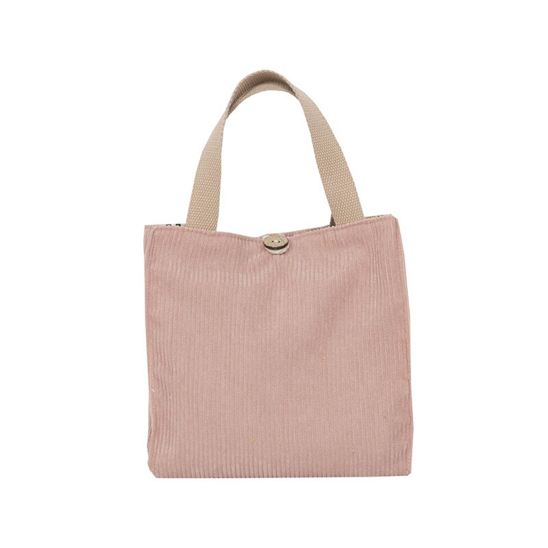 Hylhexyr-Bolso de pana de Color caramelo para mujer, con hebilla fiambrera, para trabajadores de la Oficina: Pink Buckle