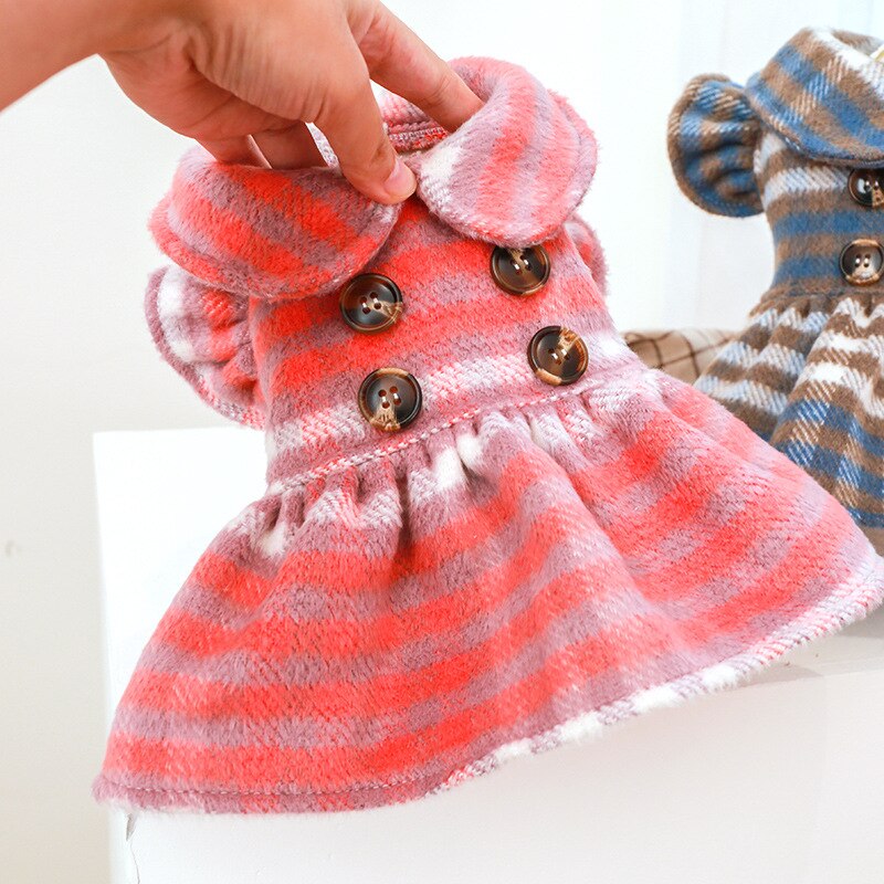 Zimowe ubrania dla psów kotów sukienka pachnący wiatr kołnierzyk dla lalek spódnica księżniczka sukienka ciepłe tutu odzież dla małe psy odzież