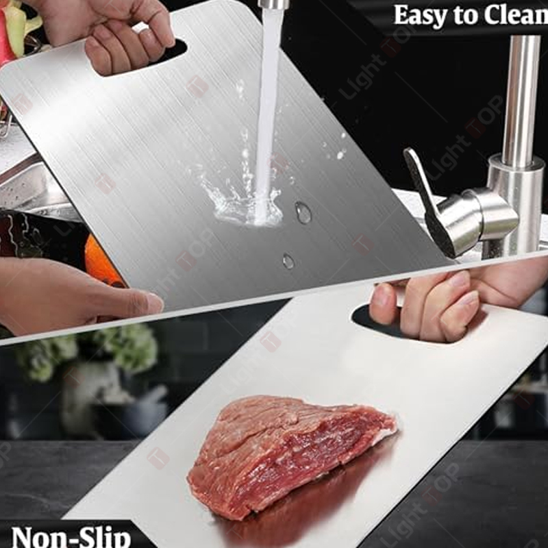 3 STKS Titanium Snijplanken voor Keuken 304 Roestvrij Staal Verdikte Board Dubbelzijdig Food Grade Draagbare Fruit Vlees Hakken