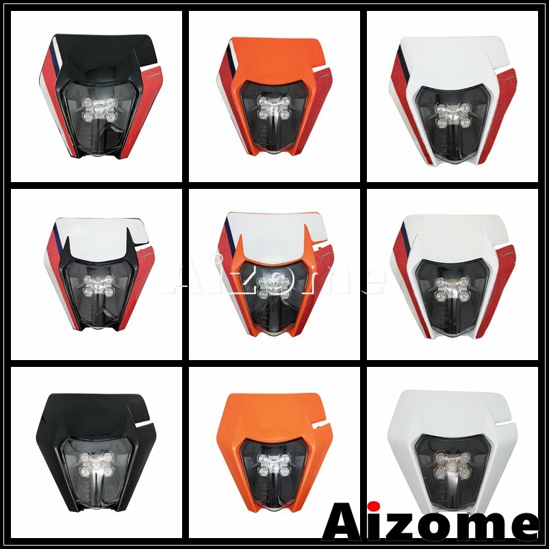 Feu avant Orange à LED E8, éclairage d'endurance pour Honda, Suzuki, Yamaha EXC, SX, XCW, CRF, XR, WR, Six jours