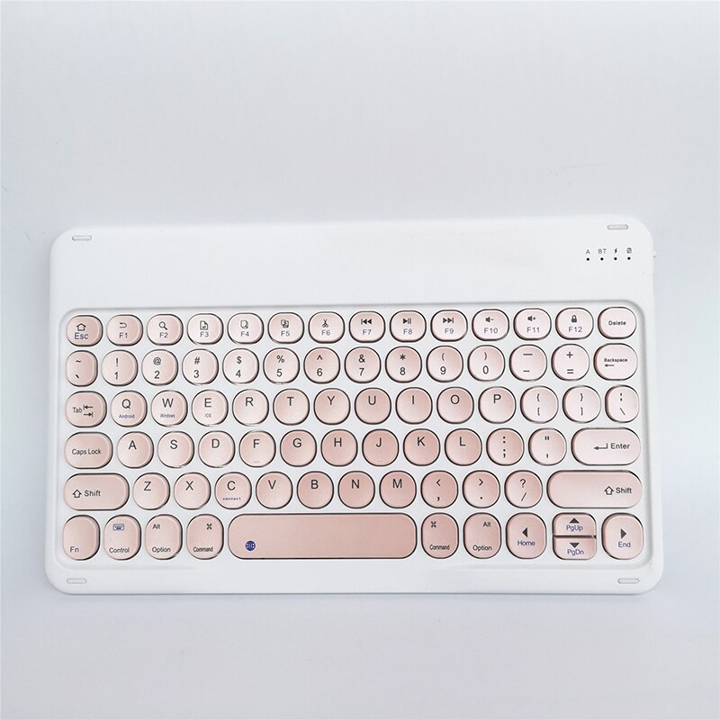 for Samsung Galaxy Tab A7 10.4 S6 Lite Keyboard Round Cap Vintage 10 inch Keyboard for Huawei/Xiaomi/iPad Magnetic Keyboards: pink