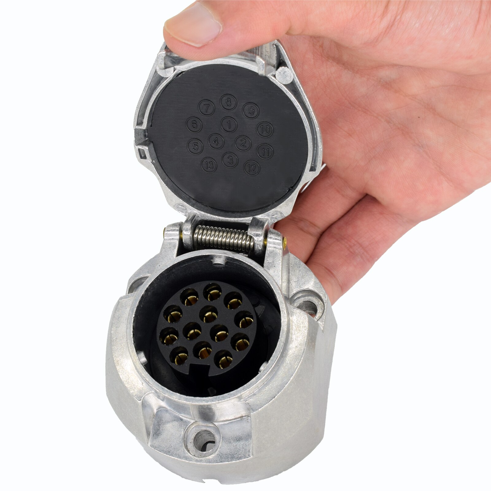 12V 13 Pin 13-Core Aluminum Durable Euro standard Trailer Socket Boat Trailer Spare Parts Electrical connector Car Accessories