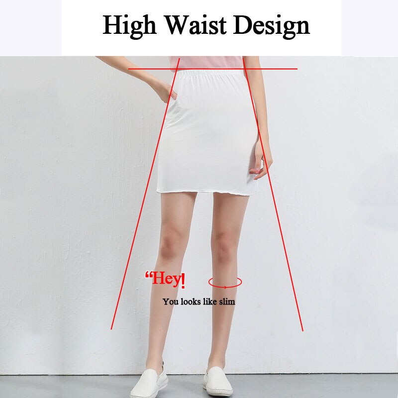 2pcs Summer Modal Slips Women's Casual Mini Skirts Ladies Basic Skirt Underdress Vestidos Loose Half Slips Petticoat Underskirt