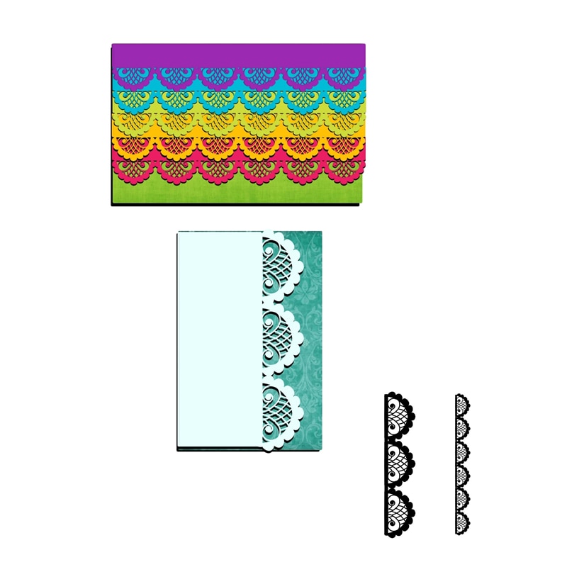 Kokorosa matrices de découpe métal matrices bordure dentelle bord Die Scrapbooking Album carte faisant gaufrage pochoir Diecuts