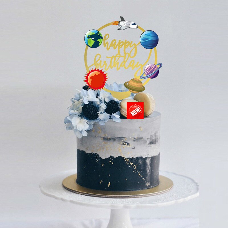 Acrylic Space Cake Cake Decorating Supplies Happy Birthday Cake Topper Boys Birthday Cake Toppers Party Decoration Party Favors