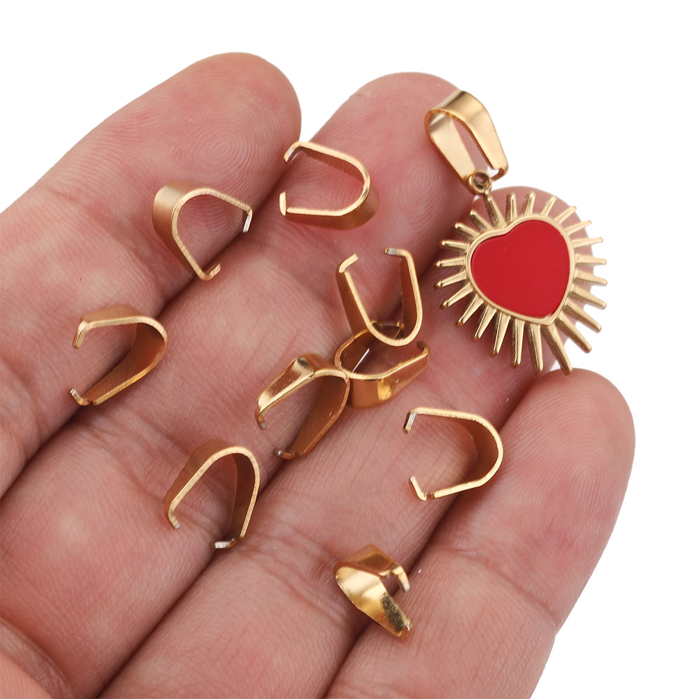 50 Stück Edelstahl-Klemmklammer-Verschluss, BüGel-beenden, Halsketten-Anhänger, Krallenverschlüsse, Melonen-Samen-Schnalle für DIY-Handwerk, Schmuckherstellung