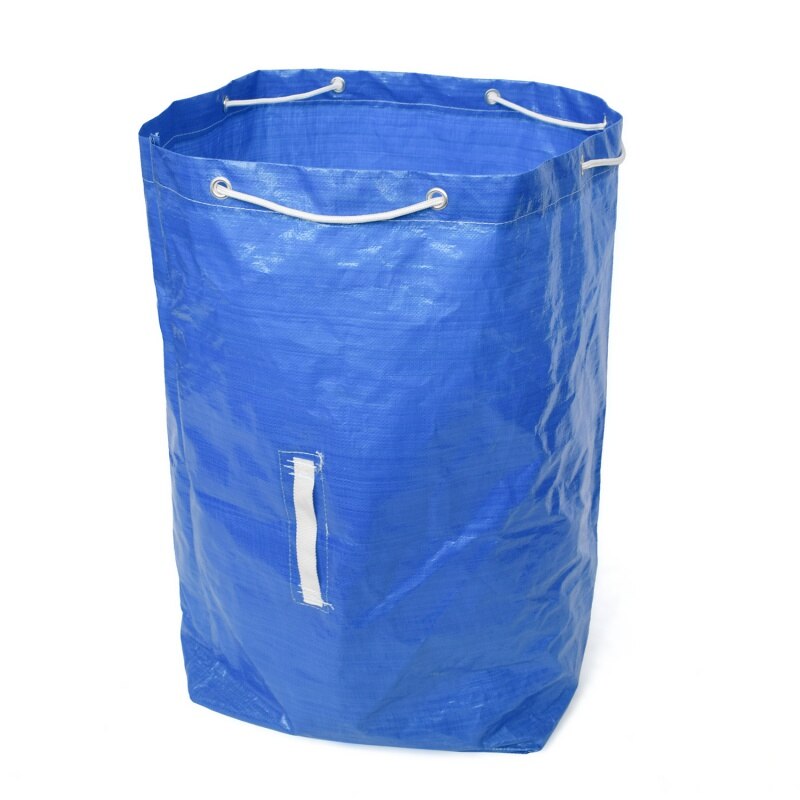 Çok fonksiyonlu büyük kapasiteli açık bahçe organizatör çantası taşınabilir ağır yaprak torbası dayanıklı yeniden kullanılabilir atık torbası mavi