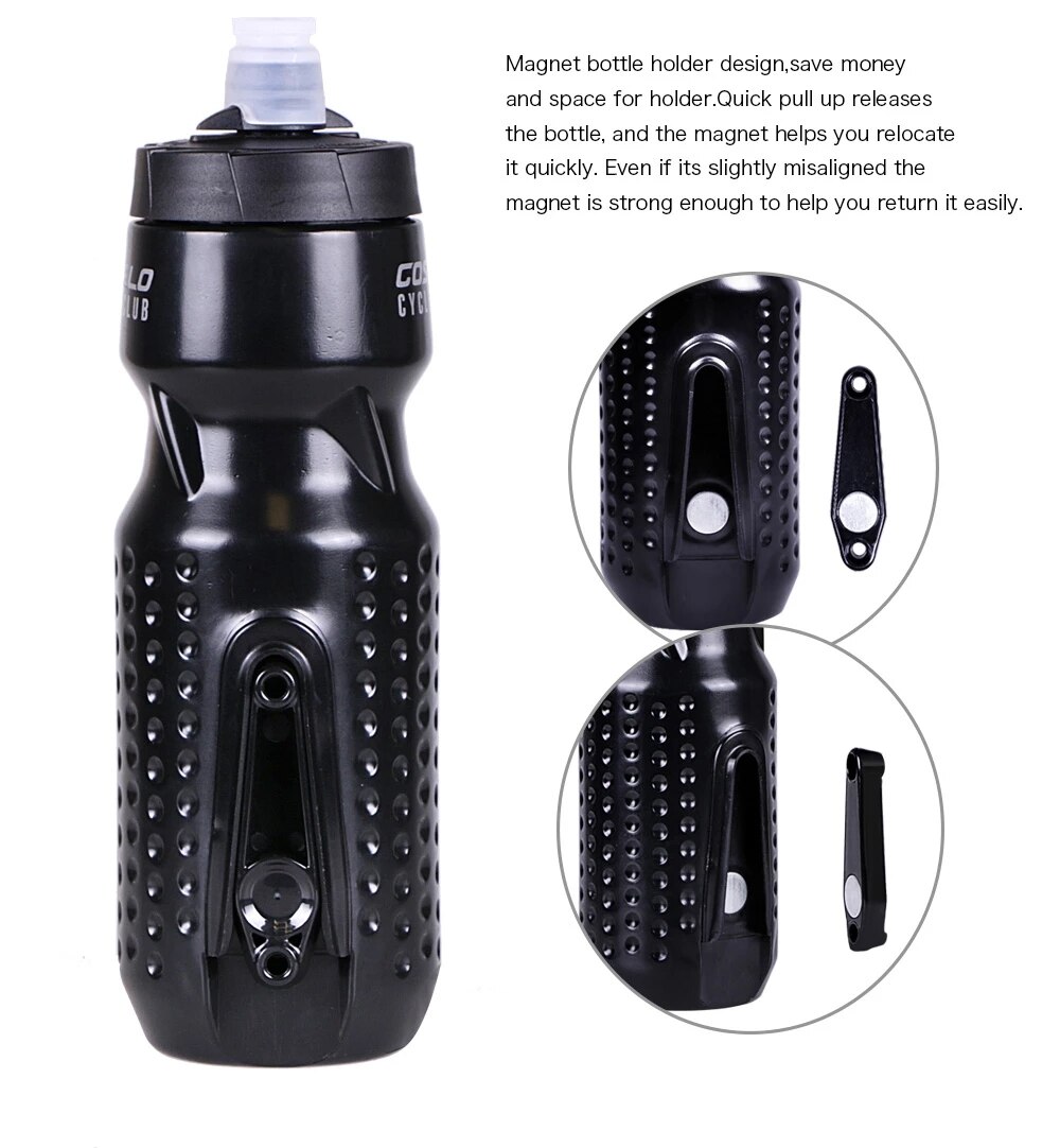 Innovation Costello-botella de agua para bicicleta, recipiente de ajuste magnético, botella de agua deportiva, frascos de vidrio de 710 Ml