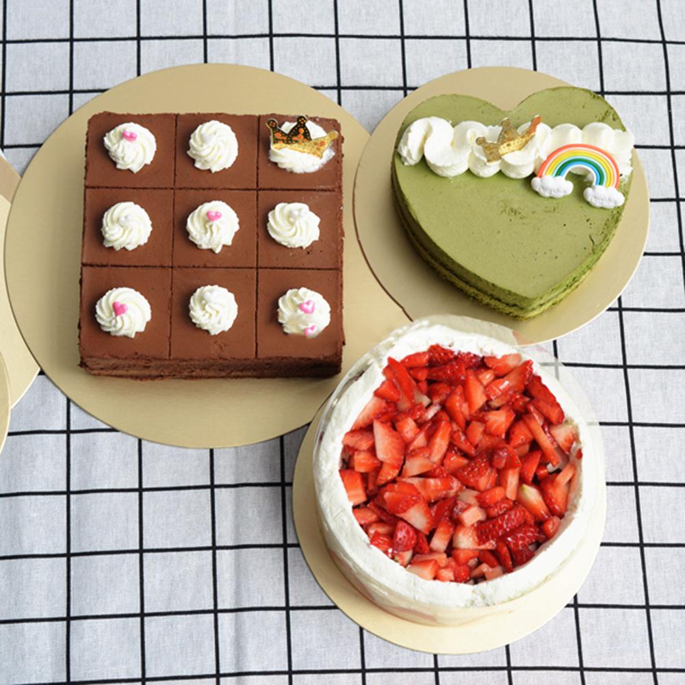 5Pcs 8/10/12/14 Inch Goud Ronde Cake Board Cirkel Base Cupcakes Stand Papier Case Liners Partij gebak Bakken Mat Partij Decoratie