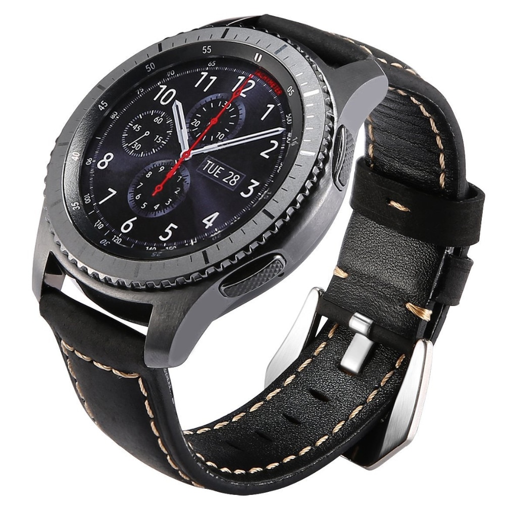 22Mm Lederen Band Voor Samsung Galaxy Horloge 3 45Mm/46Mm Gear S3 Frontier Smartwatch Armband Huawei horloge GT-2-2e-pro GT2E Band