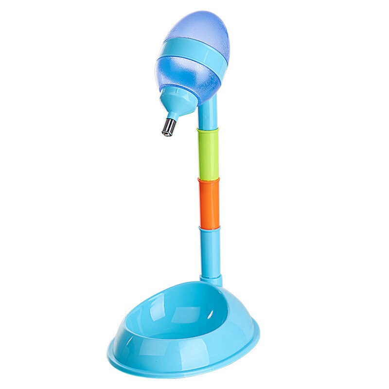 Qqqpet 600ml staande voerbak huisdierbenodigdheden hondenvoerbak automatische waterdispenser fles drinkfontein voor katten: Blauw