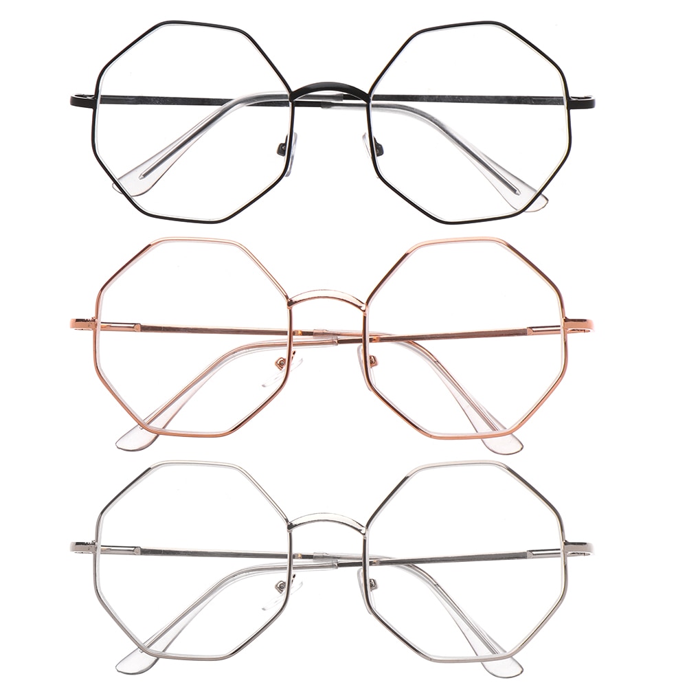 Metalen Polygon Leesbril Vrouwen Mannen Ultra Lichte Hars Verziend Brillen Eyewear Vergrootglas Bril Dioptrie-1.00 ~-4.0