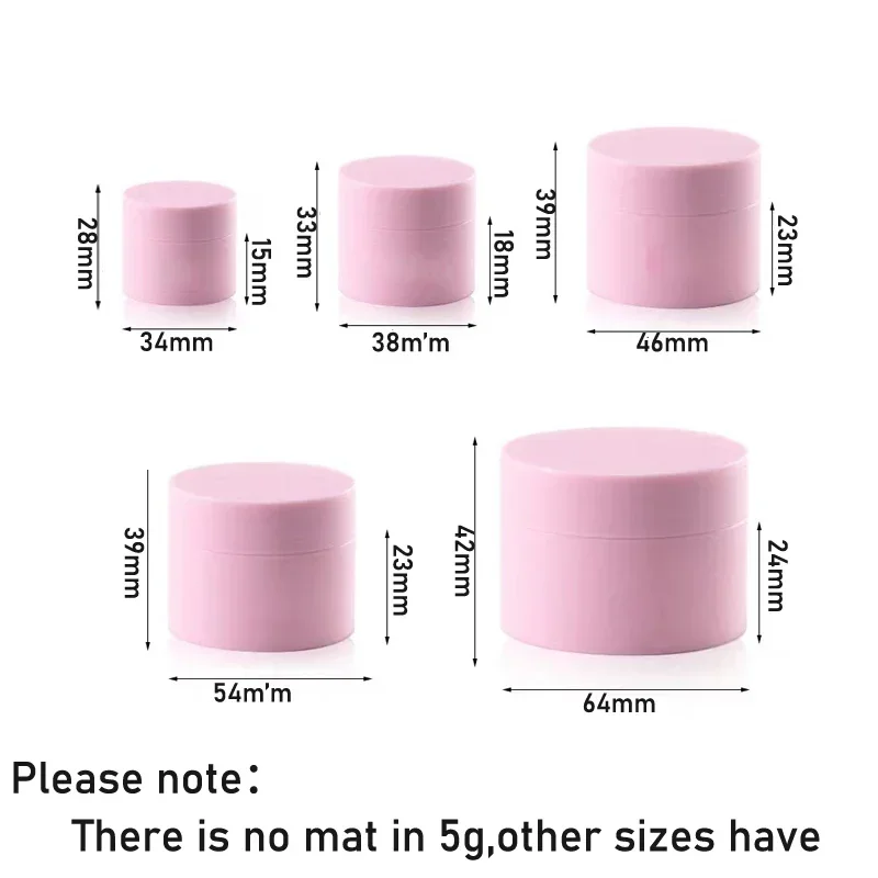 5 stuks lege , 10g/15g/20g/30g/50g navulbare plastic potjes voor op reis, crèmepotjes, doosjes, draagbare cosmetische flesjes met smalle taille.: Lichtgrijs / 5ml