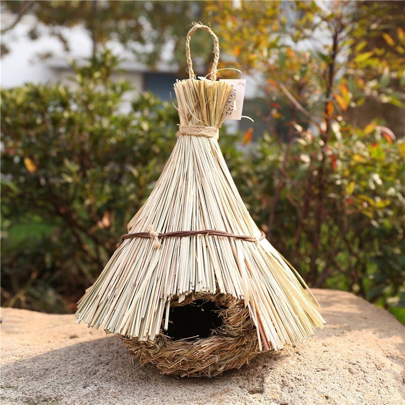 Birds Nest Hand-knitted Gourd Bird House Natural Grass Egg House Outdoor Gardening Decoration Pet Bird Nest Supplies