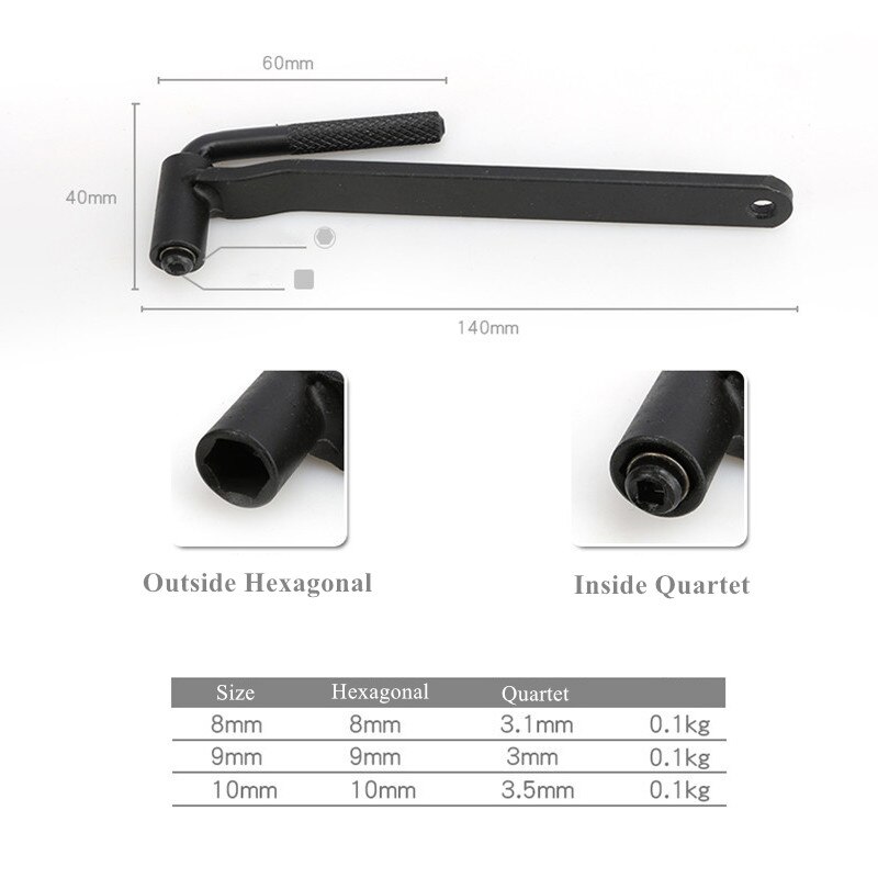 Motorcycle Engine Valve Adjustment Tool Square / Hexagon Valve Screw Wrench 8mm 9mm 10mm for Honda Xr400 Gy6 Etc Engine Valve