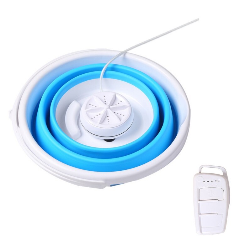 Top 2 in 1 bærbar vaskemaskine med foldbart kar ultralyd turbine vaskemaskine usb drevet 10l kapacitet: C