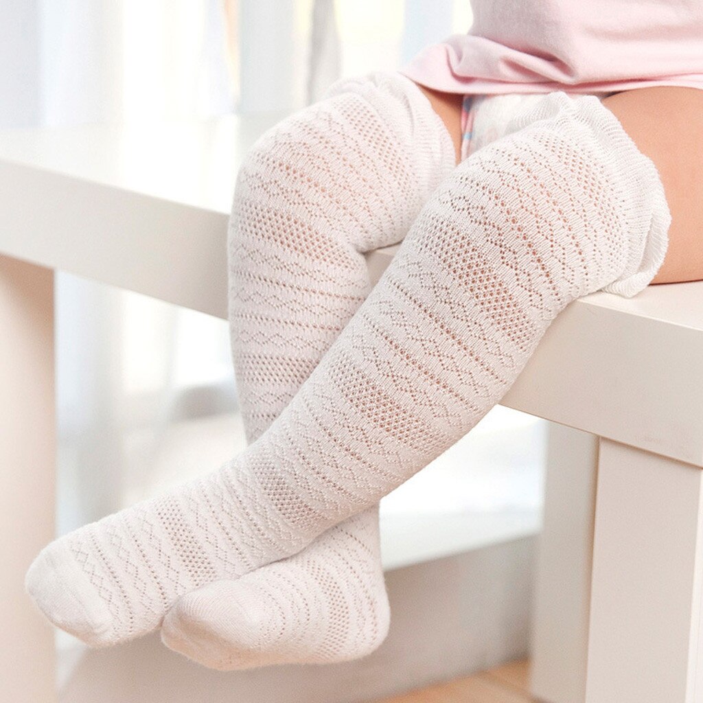 1 par nyfødte baby drenge piger sokker solid blonde prinsesse strømper sokker efterår forår børn sokker kawaii høje knæ sokker