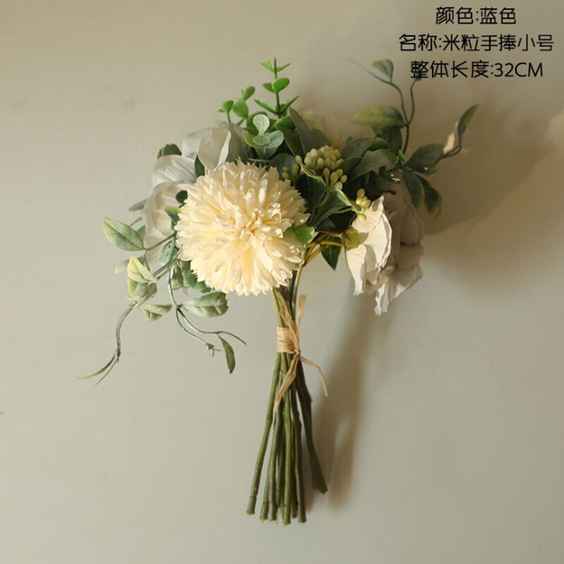 1 bundt kugle krysantemum pæon buket kunstige blomster boligindretning bryllup gør-det-selv jul stue bonsai møbler: 2