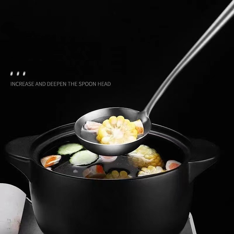 304 Stainless Steel Wok Spatula Metal Kitchen Accessories Slotted Turner Rice Spoon Ladle Cooking Tools Utensil Set