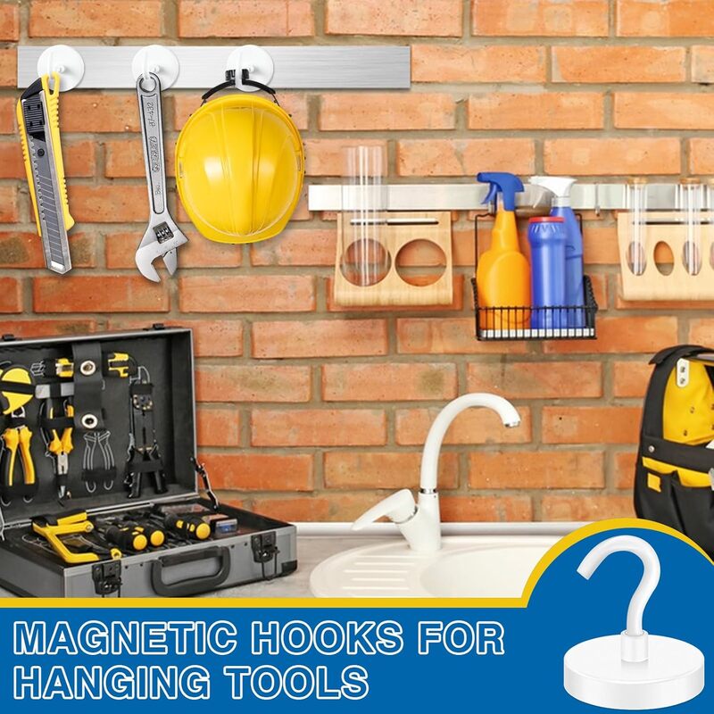 Weiße, robuste Kreuzfahrt-Magnethaken für Klassenzimmer, Kühlschrank, Hängen, Kabinen, Grill, Küche, Garage, Arbeitsplatz und Büro usw