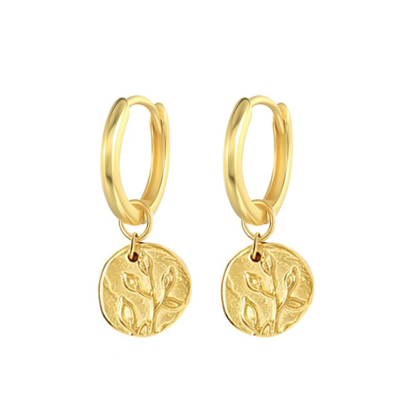 Roxi Hart Hoepel Oorbellen Voor Vrouwen Dangle Hart Clover Geometry Earring 925 Sterling Zilver Huggie Oorbellen Pendientes Plata 925: 5 gold