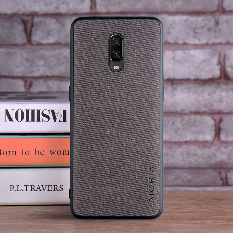 Funda para Oneplus 6T 6 coque, funda de cuero, suave, TPU, dura, PC, teléfono: ABS / Gris oscuro