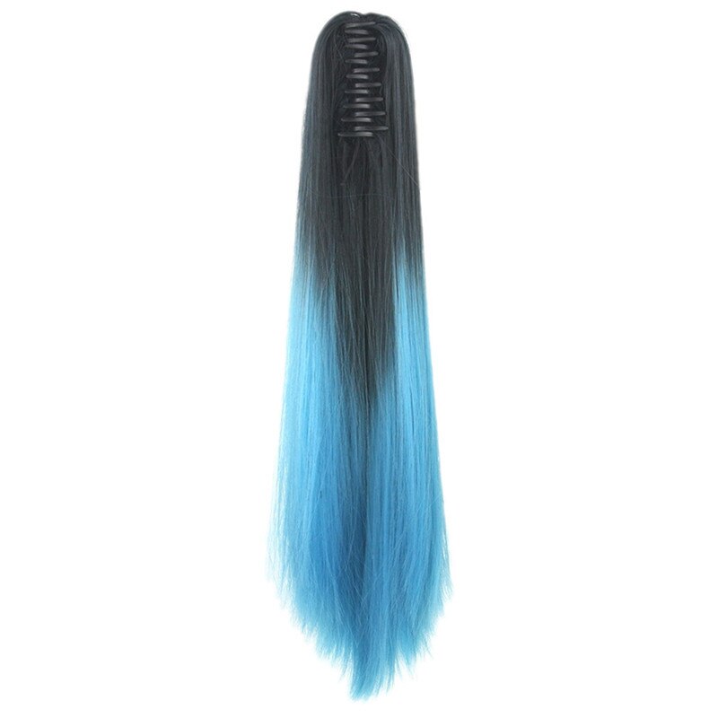 Lange Rechte Synthetische Paardenstaart Vrouwen Ombre Hair Stuk Staart Hoge Temperatuur Fiber Pony Tail Hair Extensions voor Dame