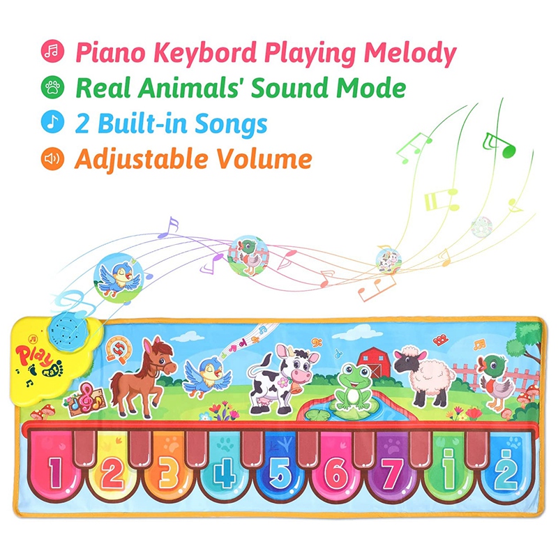 Klaviermatte für kinder, musikmatte für kinder, musikmatte für kleinkinder oder babys, elektronische musik, tier-touch-spieldecke, beste