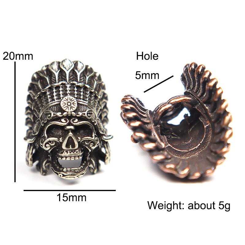 Cuentas de Paracord para la fabricación de joyas, suministros de latón, jefe Tribal africano, Faraón, Calavera, espaciador, cuentas, pulseras DIY, accesorios para