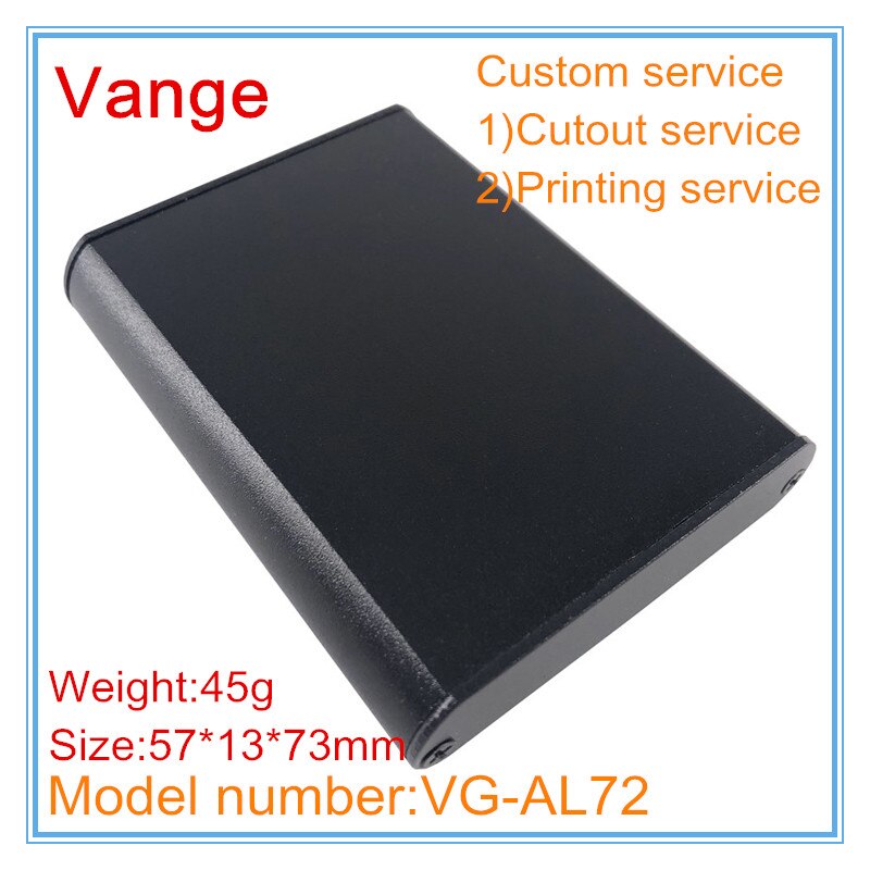 1 Stks/partij Zandstralen Oppervlak Mal Gemaakt 6063-T5 Geïnjecteerd Aluminium Behuizing Diy 57*13*73 Mm Voor Elektronische apparaat