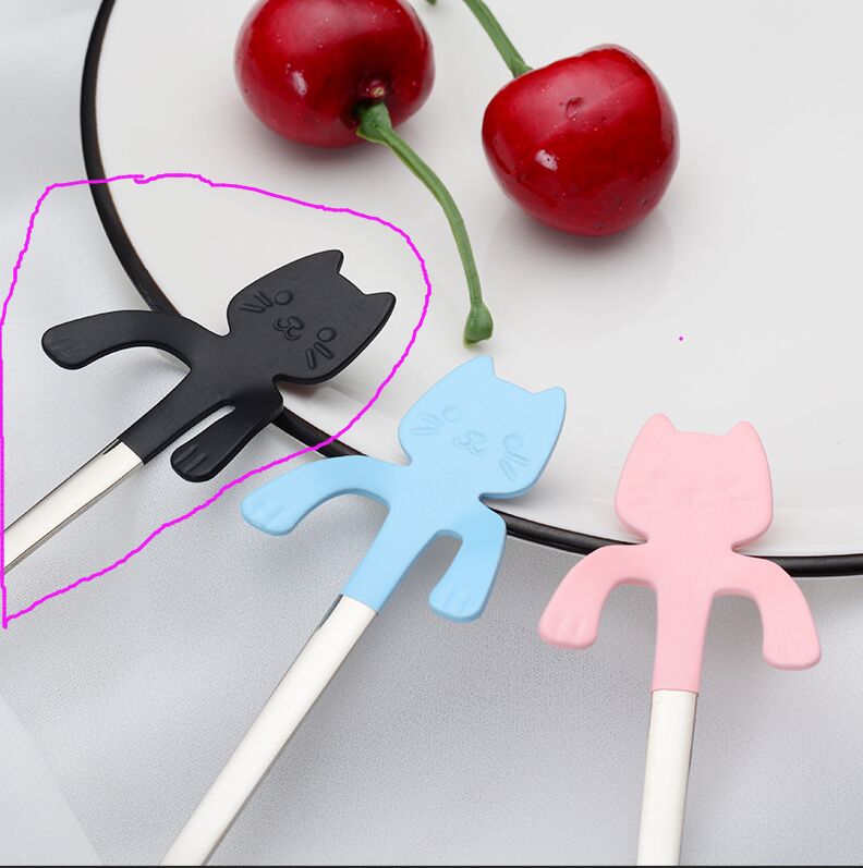 Cute Pet Dog Puppy 304 Stainless Steel Coffee Stirring Spoon Ice Spoon Teaspoon Tea Spoon Dessert Scoop Long Handle Tableware: One black 11.5cm