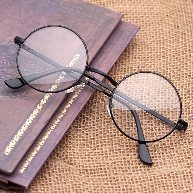 Ronde Metalen Decoratieve Plain Eyewear Glas Unisex Mode Optische Glazen Uv Beschermende Winddicht Brillen