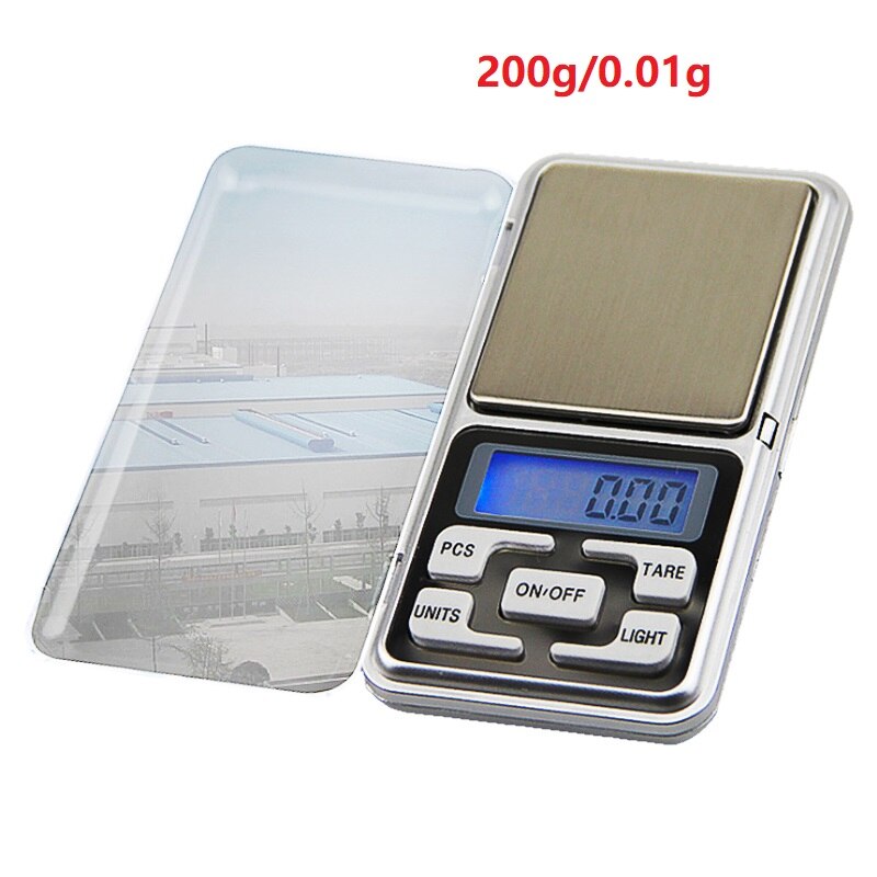 500g/1/2/3kg 0,01/0,1g básculas digitales LCD Mini báscula electrónica de precisión gramos Balanza de peso para hornear té balanza: 200g-0.01g