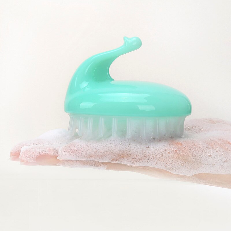Cepillo de champú de silicona para bebé, 1 unidad, cepillo de baño para niños, champú, peine de masaje suave, herramienta para lavar el pelo, accesorio de Ducha