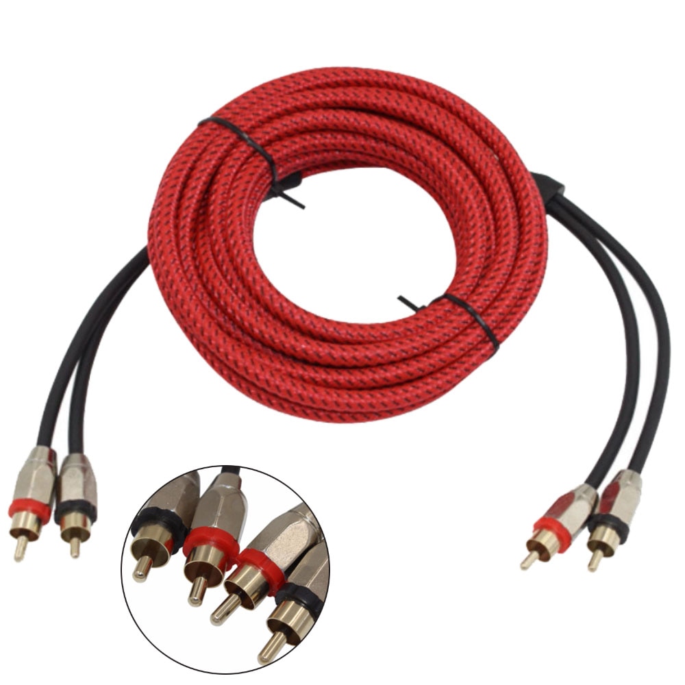 Car audio amplifier sets RCA to RCA pure copper cable audio cable power cable speaker wire 5m