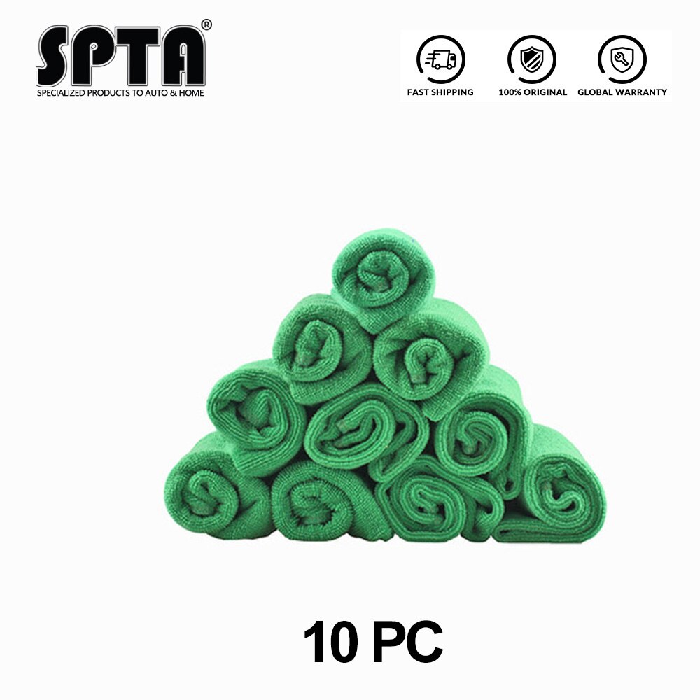 SPTA-paño de lavado absorbente cuadrado suave, 40x40 cm, cuidado del coche, limpieza de microfibra, toallas de mano duraderas, multifunción, azul/verde