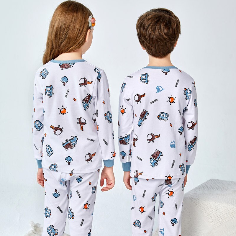 Cartoon Children Long Sleeve Pajamas Boy Girl Spring Autumn Sleepwear Baby Nightwear Suit Child Clothes Kids Lovely Pyjamas Set