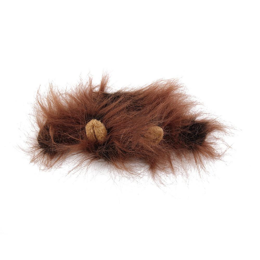 Gato de pelo de León con orejas de Melena para disfraz, bufanda de otoño e invierno, emulación de perro: dark brown